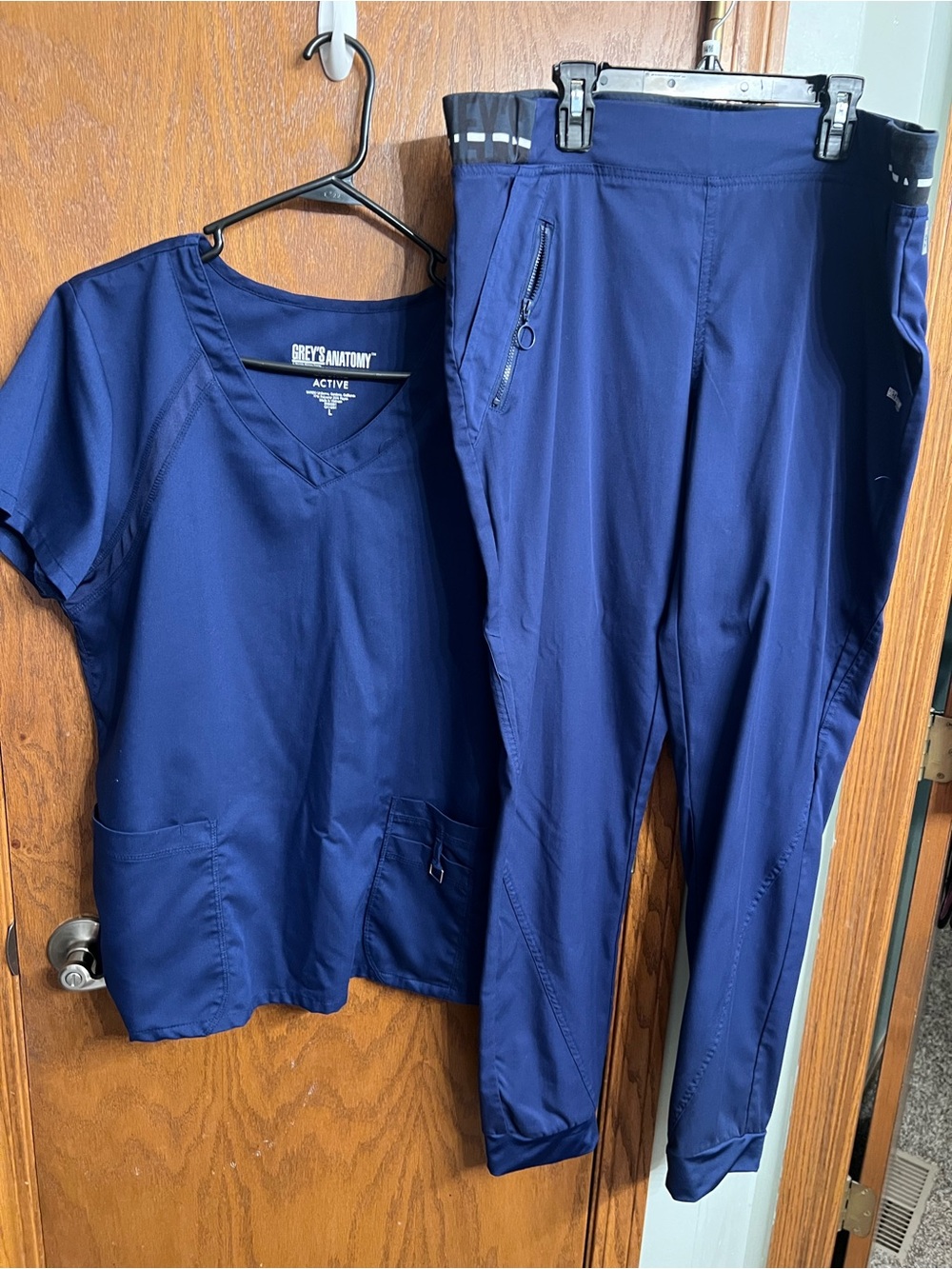 Grey's Anatomy Navy Active Scrub Top and Jogger Pants Set